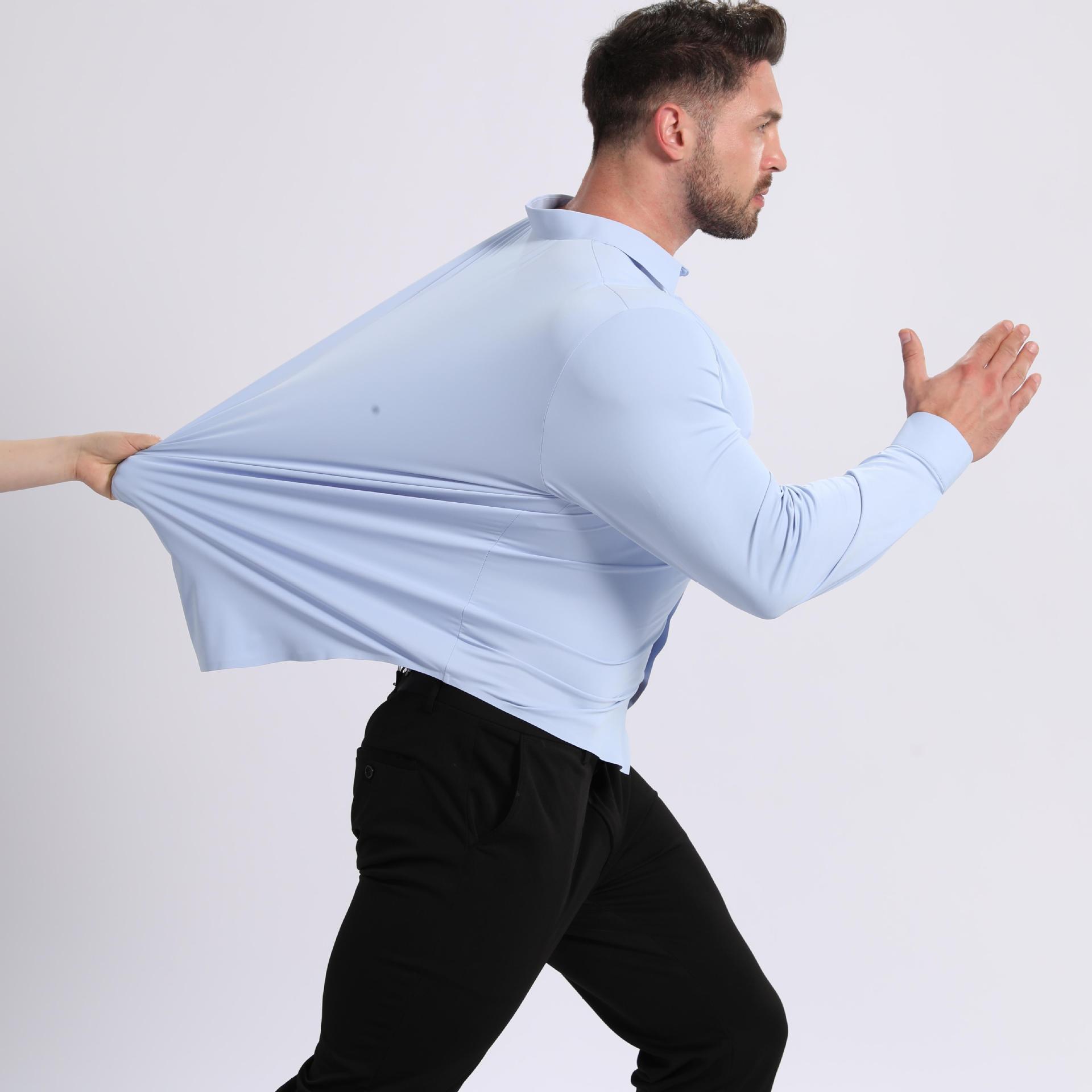 Ice-cool Silky-smooth Wrinkle-resistant Large-size Shirt