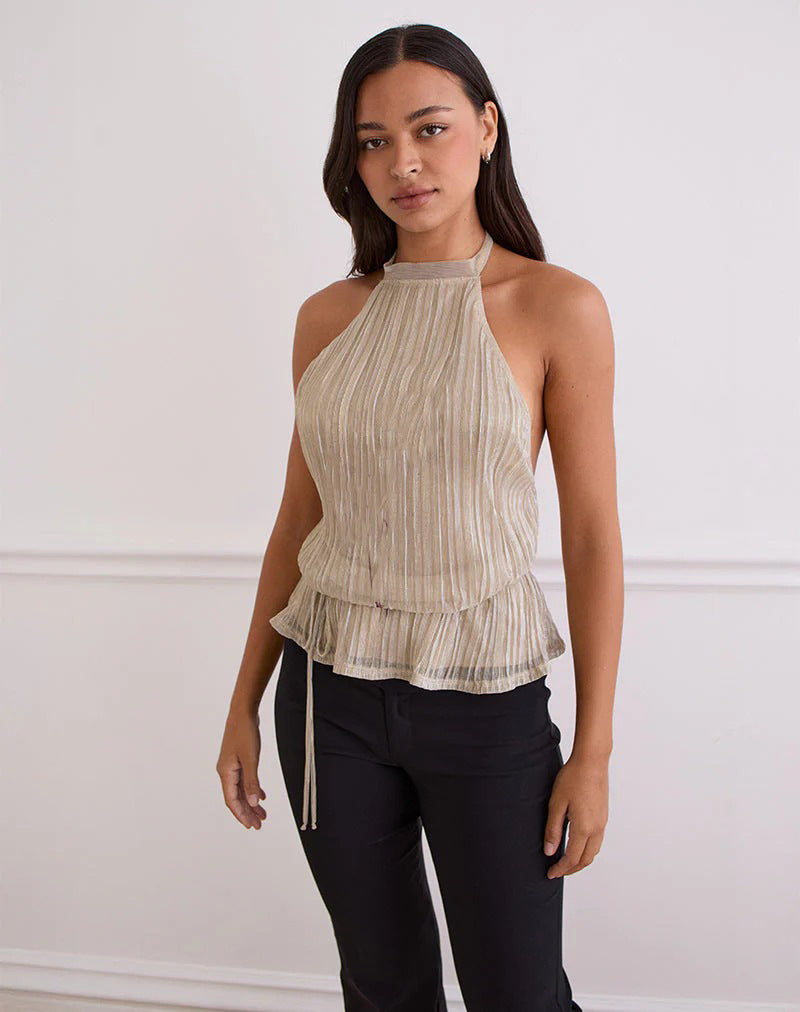 Women's Backless Strappy Halter Tank Top